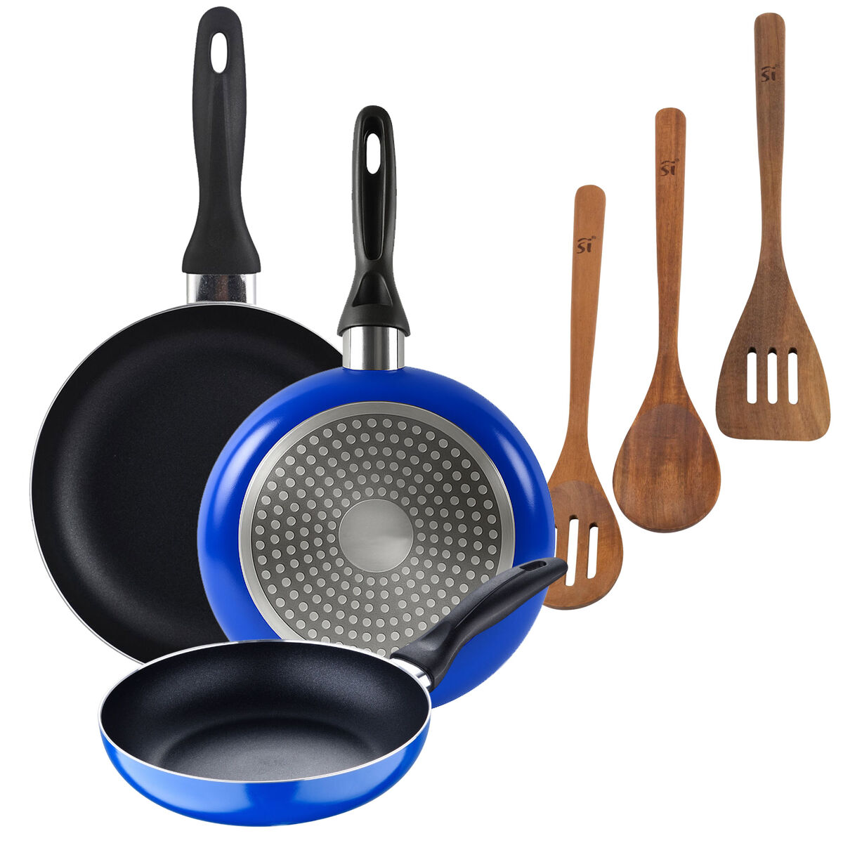 Set de frigideiras san ignacio de 3 peças + set de utensílios