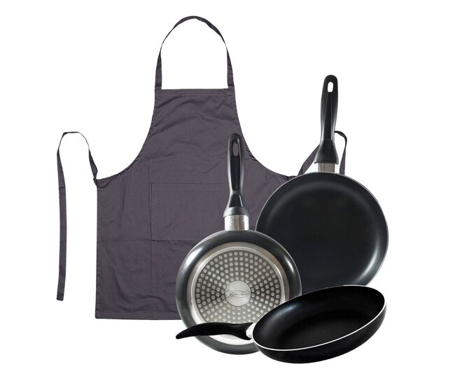 Set de frigideiras san ignacio de 3 peças + avental