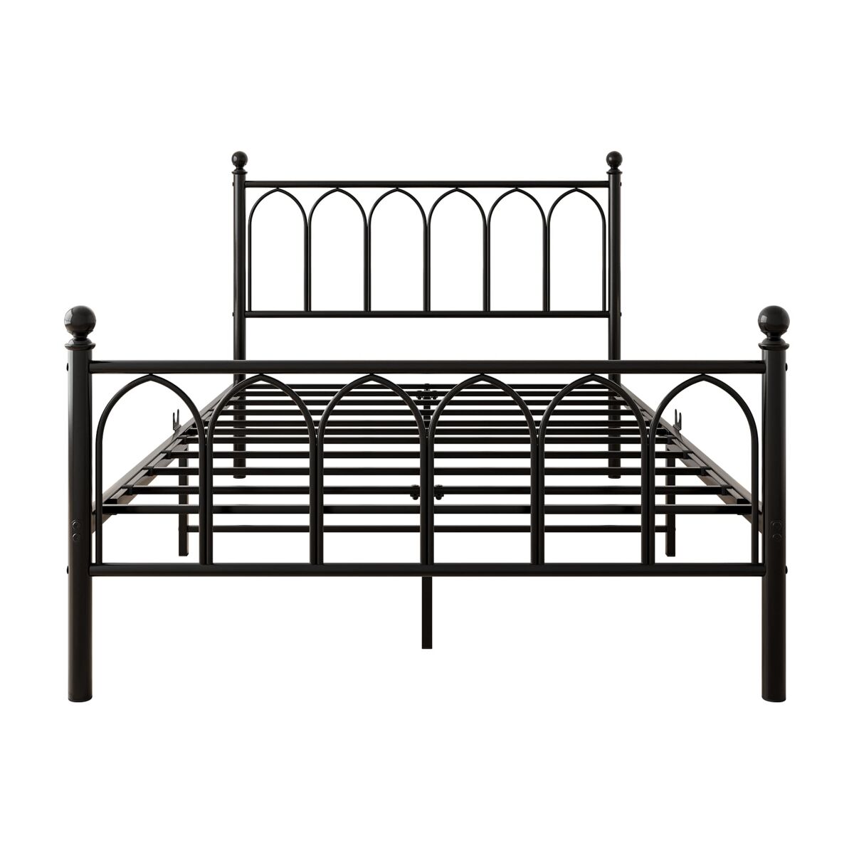 Cama metálica 120x200 - cabeceira e pés vintage, led, usb, arrumação, aço - preto