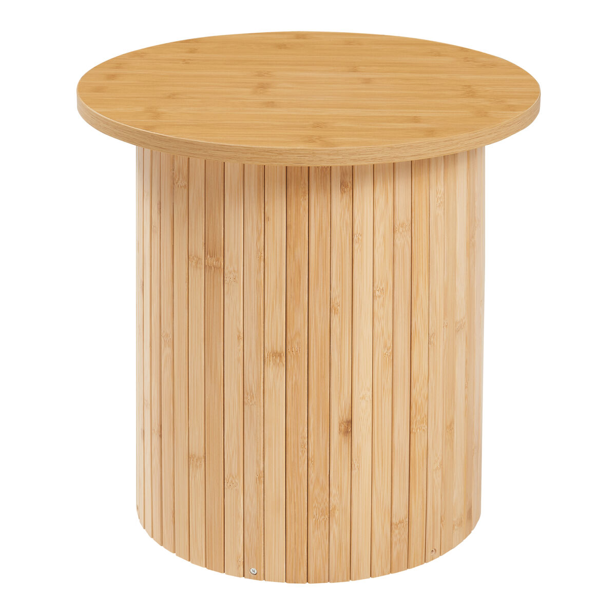 Mesa de apoio ledepid 40xø40 cm com tampo saliente natural [en.casa]