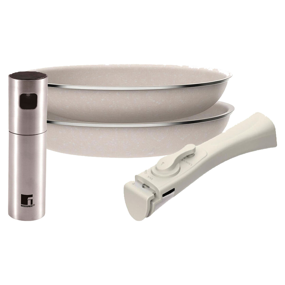 Frigideiras de indução click&cook ø24ø28cm e pulverizador de óleo