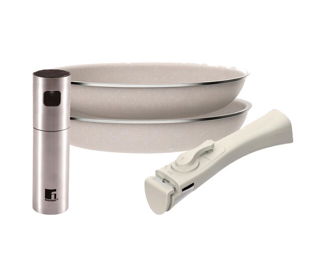 Frigideiras de indução click&cook ø24ø28cm e pulverizador de óleo