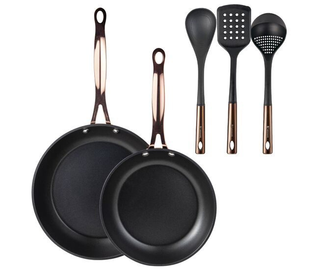 Frigideiras de indução de cobre ø20ø24cm e utensílios de cozinha