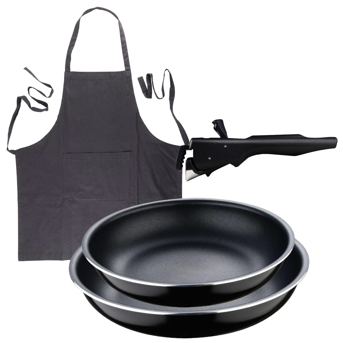 Frigideiras de indução click&cook ø22ø26cm e avental cinza
