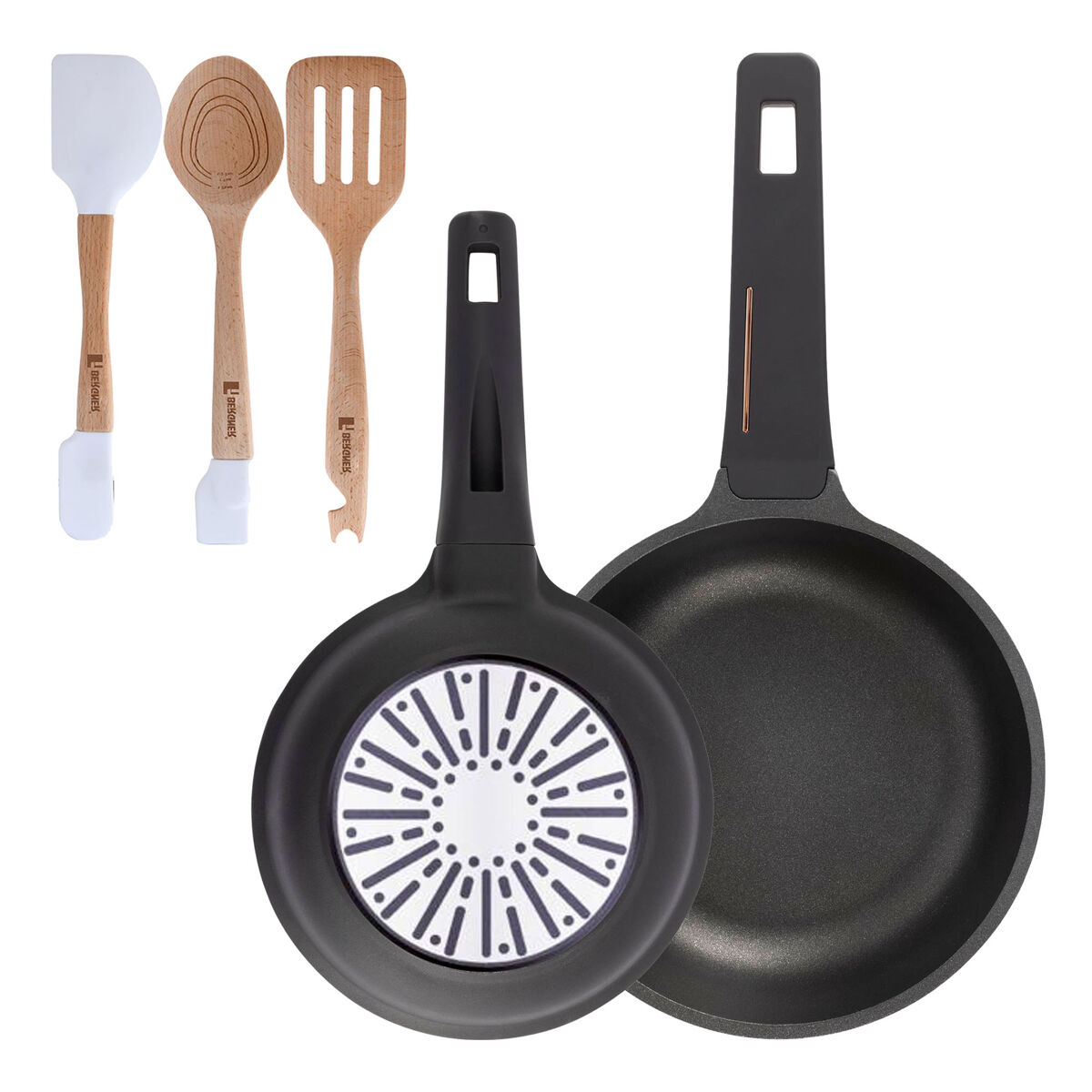 Frigideiras de indução copper ø20ø24cm e utensílios de cozinha