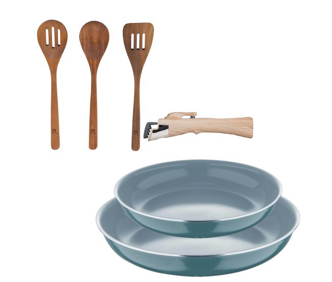 Frigideiras de indução click&cook ø22ø26cm e utensílios de cozinha
