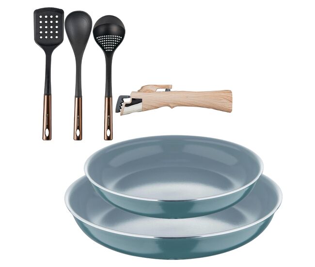 Frigideiras de indução click&cook ø22ø26cm e utensílios de cozinha