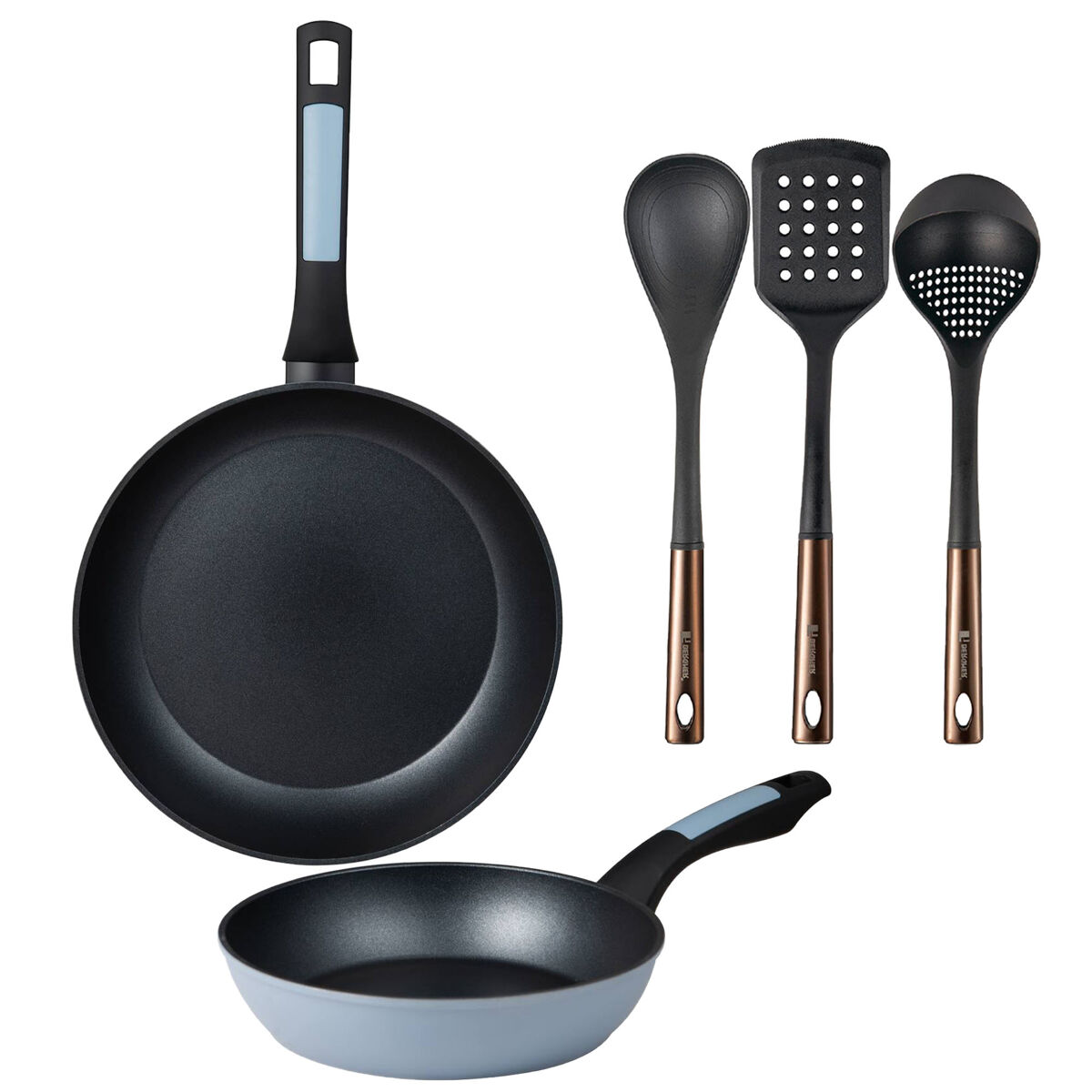 Frigideiras de indução noia ø20ø26cm e utensílios de cozinha