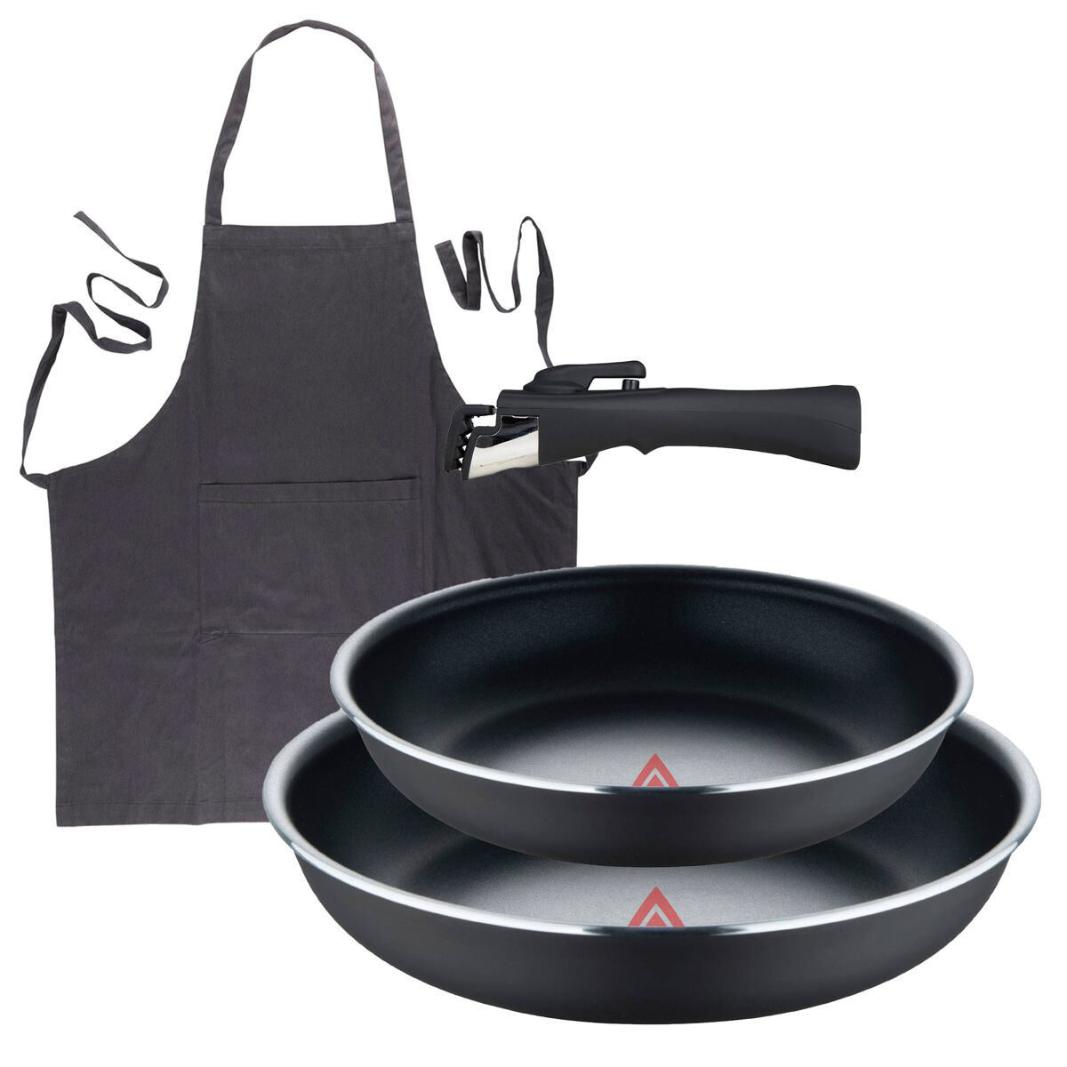 Frigideiras de indução click&cook ø22ø26cm e avental cinza