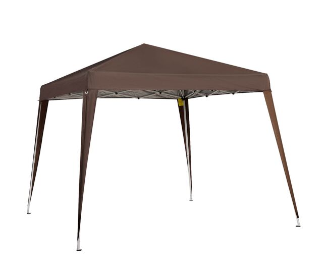 Outsunny tenda dobrável 3x3 m tenda pop-up de jardim altura ajustável com saco de transporte anti-uv impermeável castanho