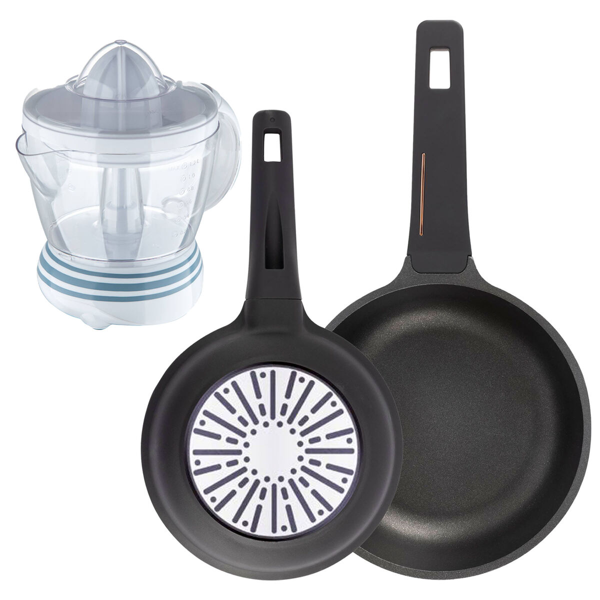 Frigideiras de indução copper ø20ø24cm e espremedor de 1,2l