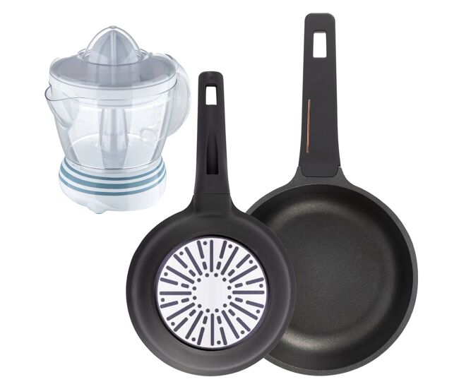 Frigideiras de indução copper ø20ø24cm e espremedor de 1,2l