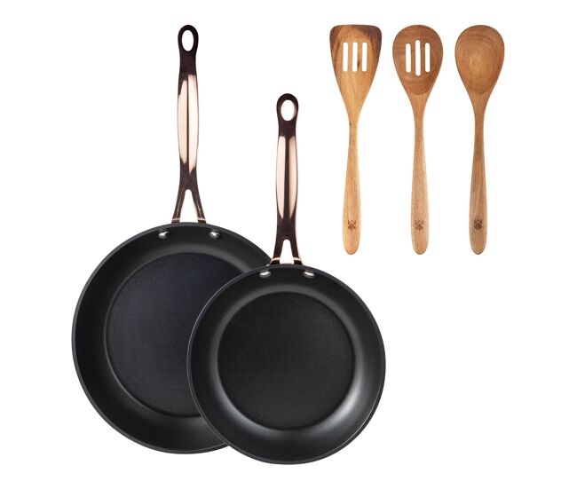 Frigideiras de indução de cobre ø20ø24cm e utensílios de cozinha