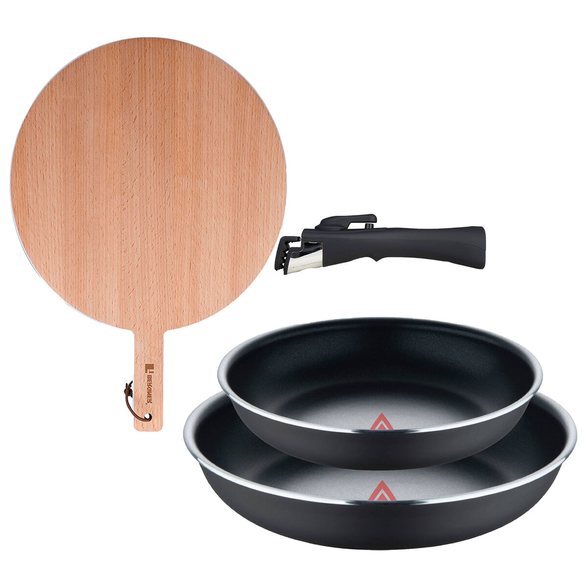 Frigideiras de indução click&cook ø22ø26cm e tábua de corte