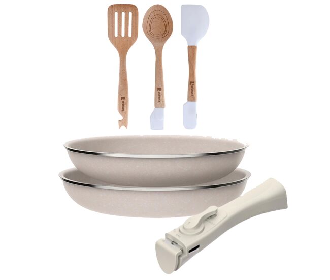Frigideiras de indução click&cook ø24ø28cm e utensílios de cozinha