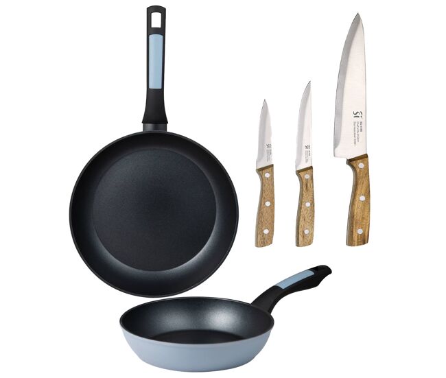 Frigideiras de indução noia ø20ø26cm e facas de cozinha