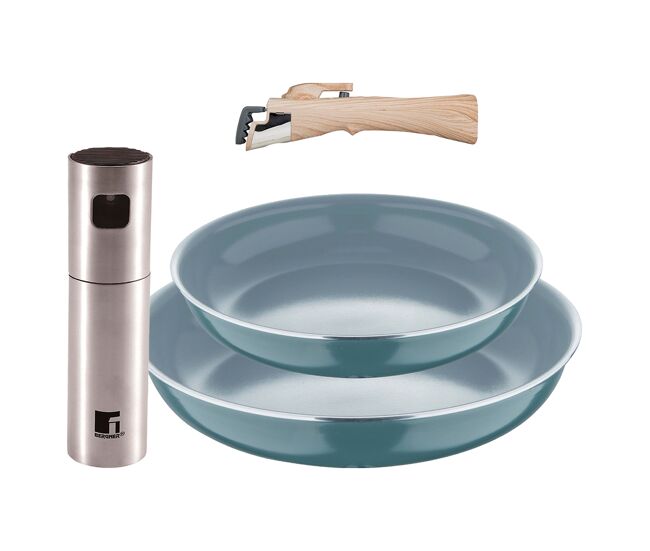 Frigideiras de indução click&cook ø24ø28cm e pulverizador de óleo