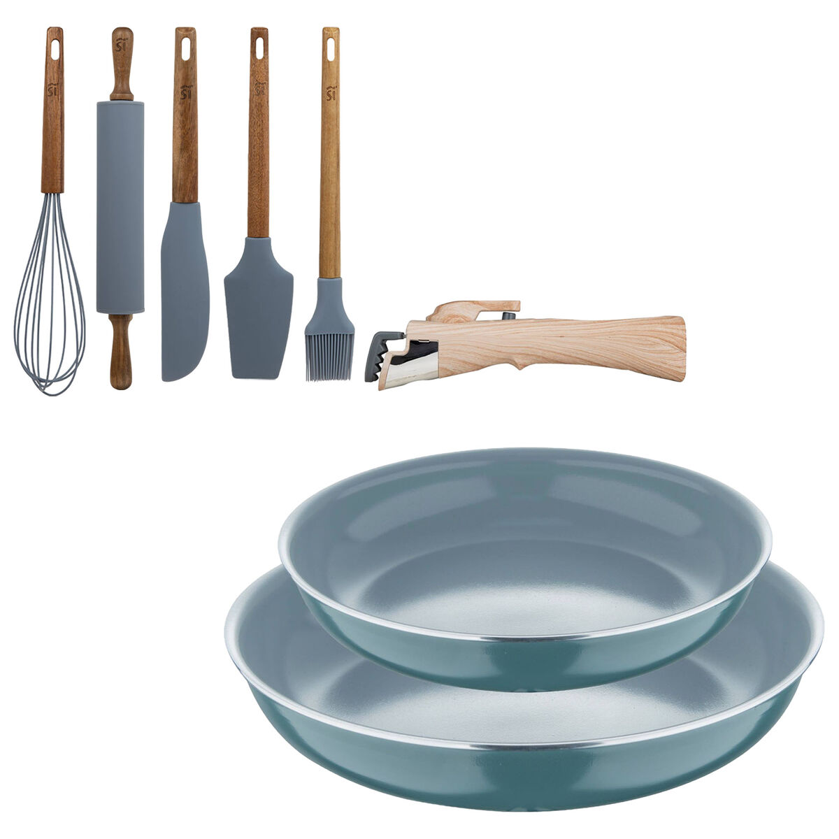 Frigideiras de indução click&cook ø24ø28cm e utensílios de cozinha