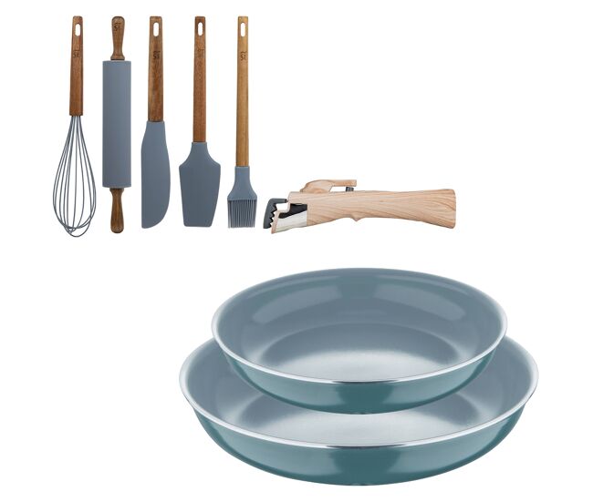 Frigideiras de indução click&cook ø24ø28cm e utensílios de cozinha
