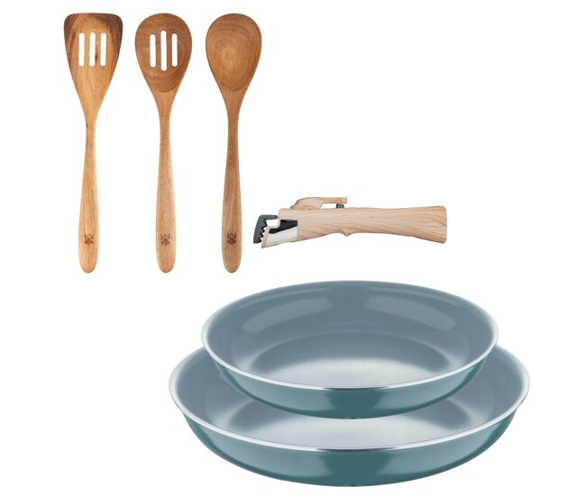 Frigideiras de indução click&cook ø22ø26cm e utensílios de cozinha