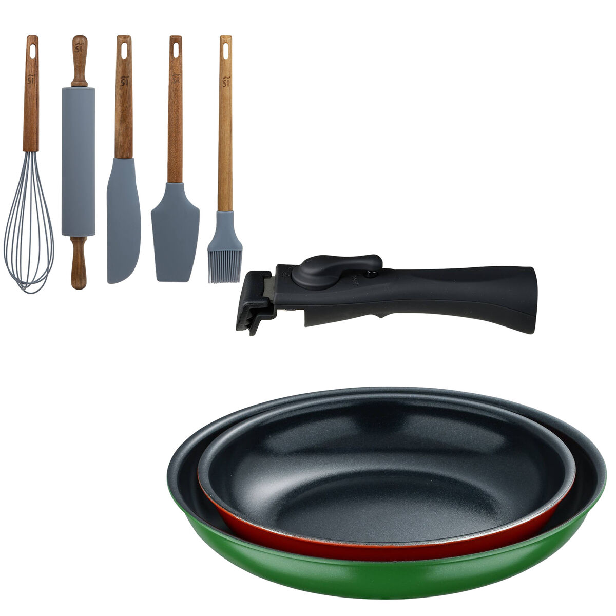Frigideiras de indução click&cook ø22ø26cm e utensílios de cozinha