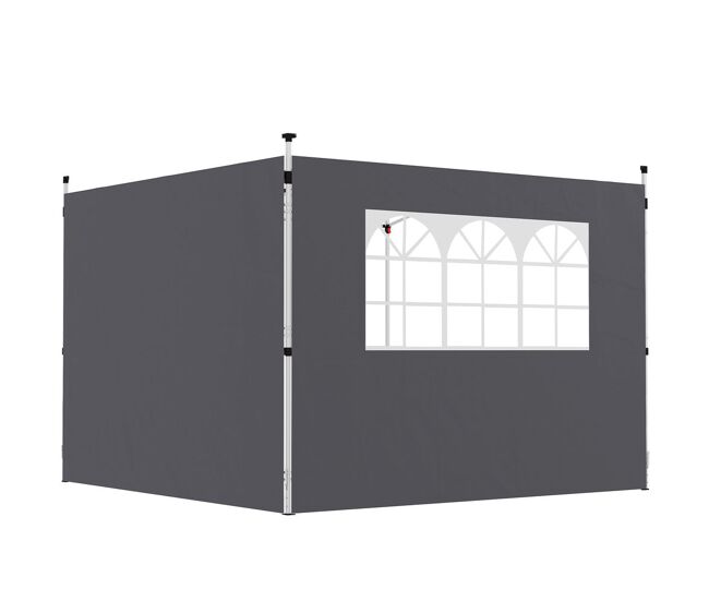 Outsunny 2 paredes laterais para tendas de 295x200 cm laterais de substituição para pavilhão de tecido oxford com janela para jardim exterior festas