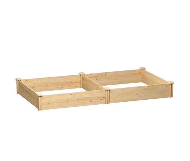 Outsunny floreira elevada em madeira horta urbana para cultivar plantas vaso exterior com divisor e base aberta pintura diy para jardim terraço