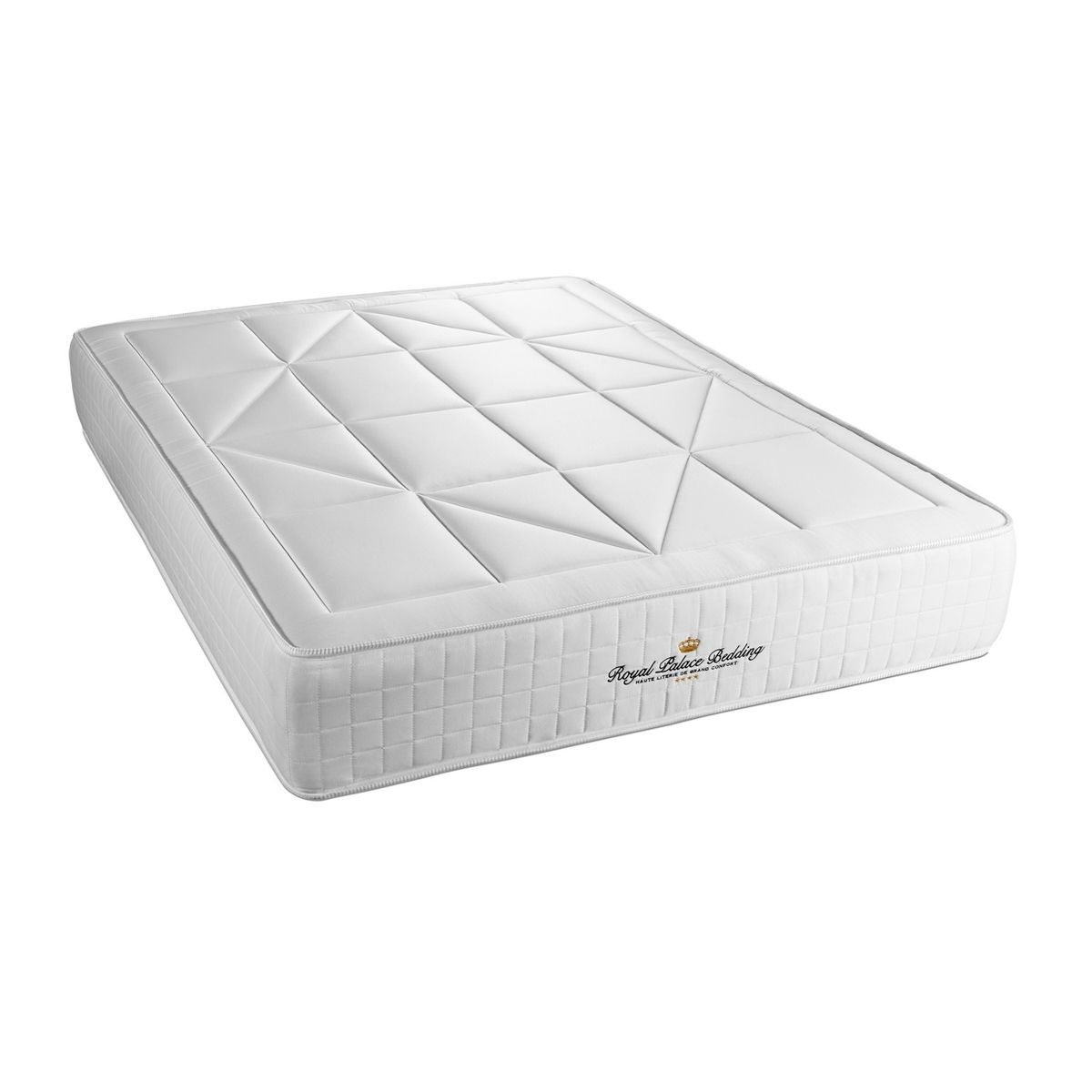Conjunto de estrado branco + colchão royal palace bedding windsor (130x220 cm - viscoelástica y molas ensacadas- altura: 26 cm)