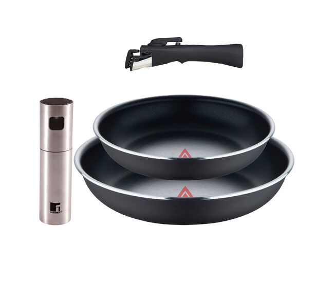 Frigideiras de indução click&cook ø22ø26cm e pulverizador de óleo