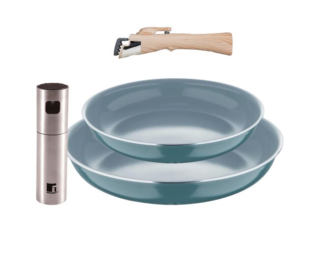 Frigideiras de indução click&cook ø22ø26cm e pulverizador de óleo