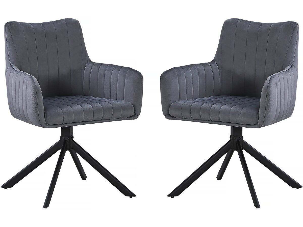 Conjunto de 2 cadeiras em tecido "pharell" - 60 x 61 x 91 cm - gris