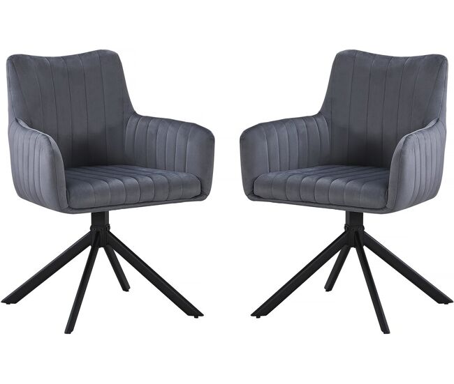 Conjunto de 2 cadeiras em tecido "pharell" - 60 x 61 x 91 cm - gris