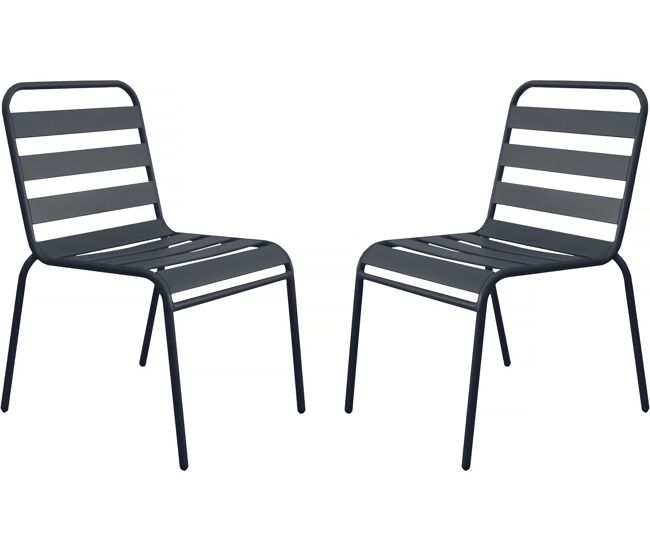 Conjunto de 2 cadeiras de jardim empilháveis ??em metal "bilbau" - gris
