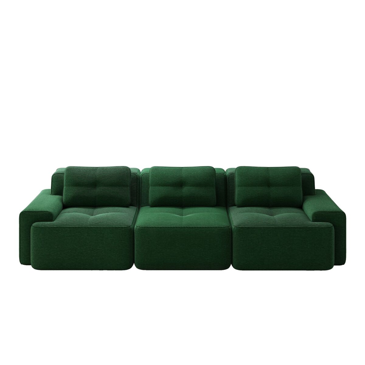 Sofá modular de 3 lugares - cloud, profundo e confortável, sem montagem - verde
