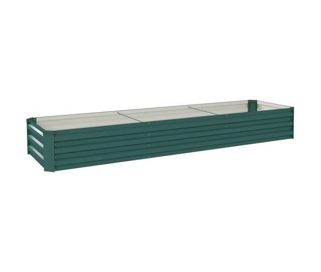 Outsunny floreira exterior grande retangular em aço galvanizado horta urbana para cultivar plantas e ervas floreira com base aberta resistente às