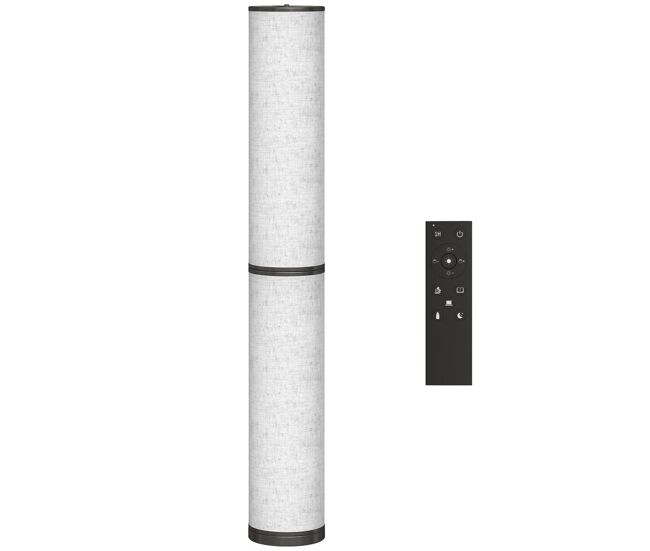 Homcom candeeiro de pé moderno candeeiro de sala com brilho temperaturas de cor ajustáveis 3000k-6000k controle remoto magnético temporizador para