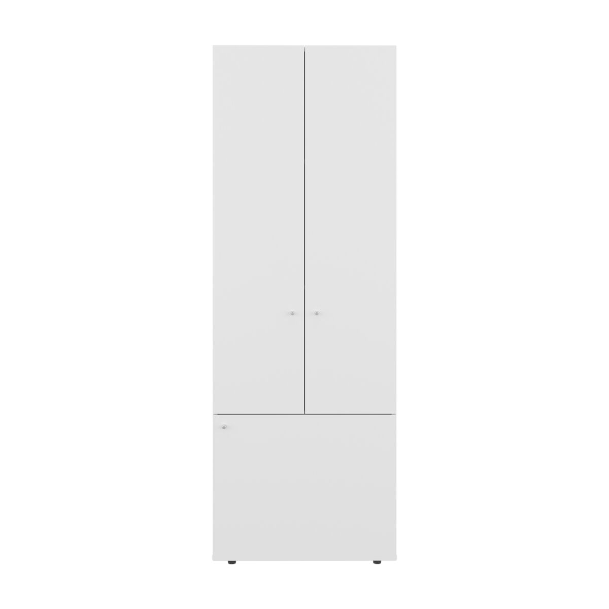 Armário tolleson de três portas com quatro prateleiras para dormitórios