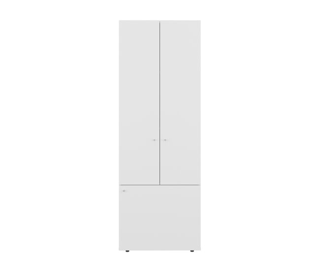 Armário tolleson de três portas com quatro prateleiras para dormitórios