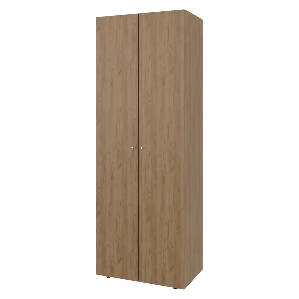 Armário alto com 2 portas, móvel de armazenamento independente para quarto, design moderno