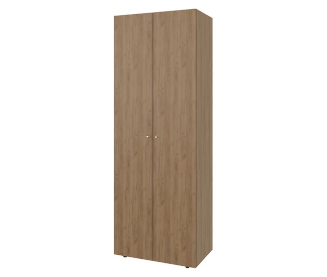 Armário alto com 2 portas, móvel de armazenamento independente para quarto, design moderno