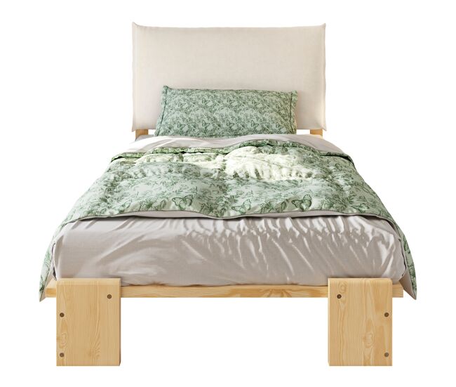 Cama juvenil,cama de solteiro de madeira maciça 90x200 cm,natural