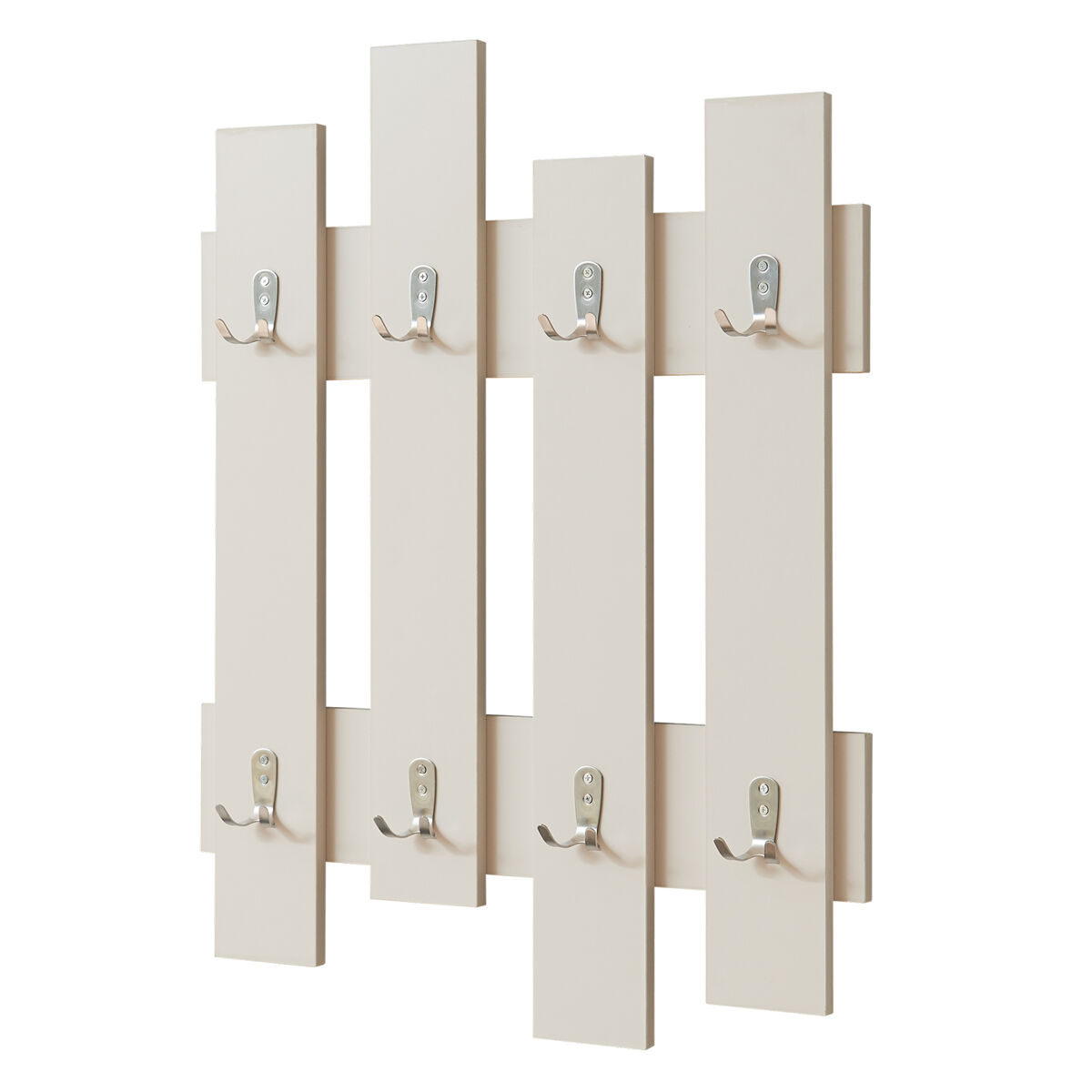 Bengaleiro de parede raseborg 16 ganchos 60x80 cm bege [en.casa]