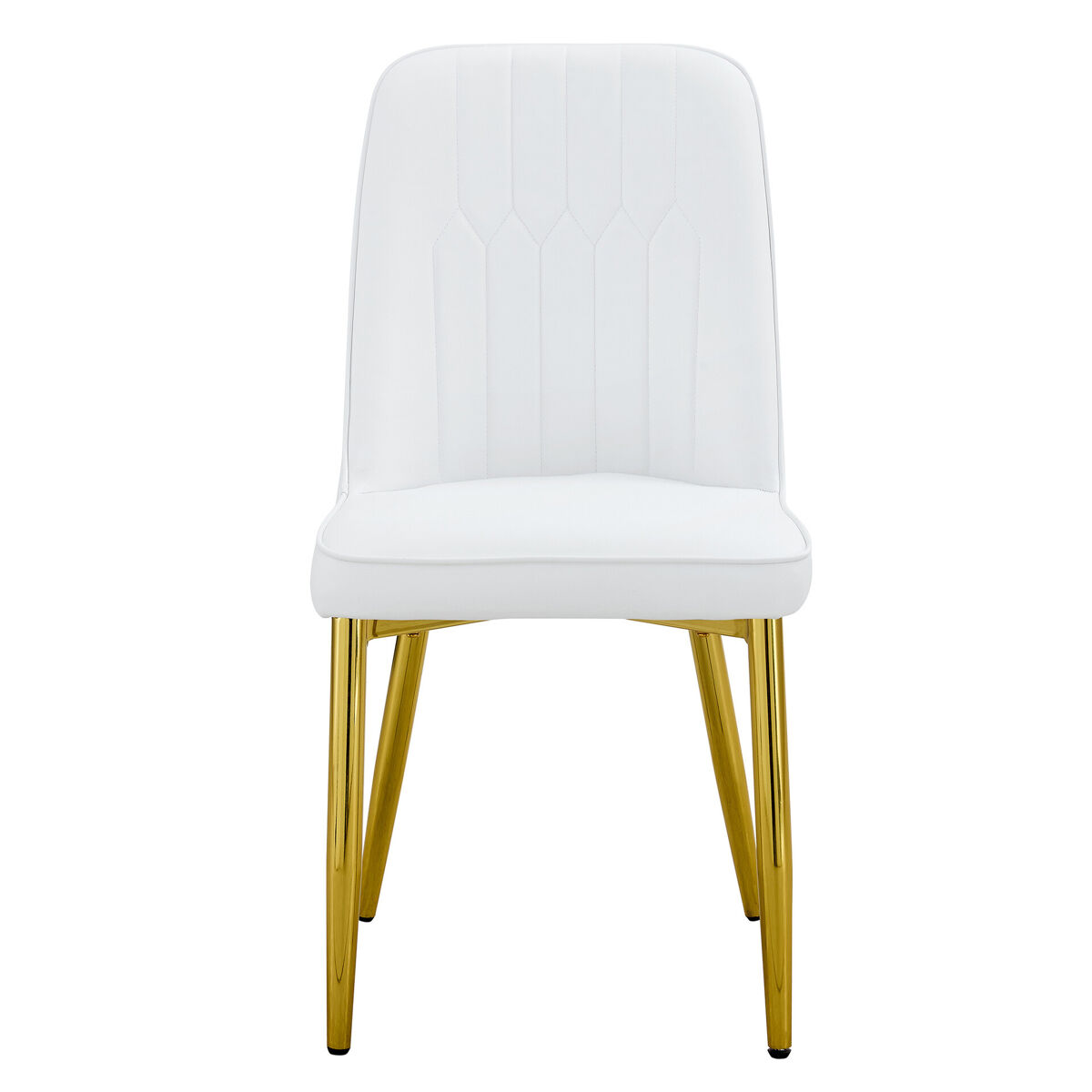 Cadeiras de sala de jantar 2 unidades - design moderno minimalista - branco e dourado