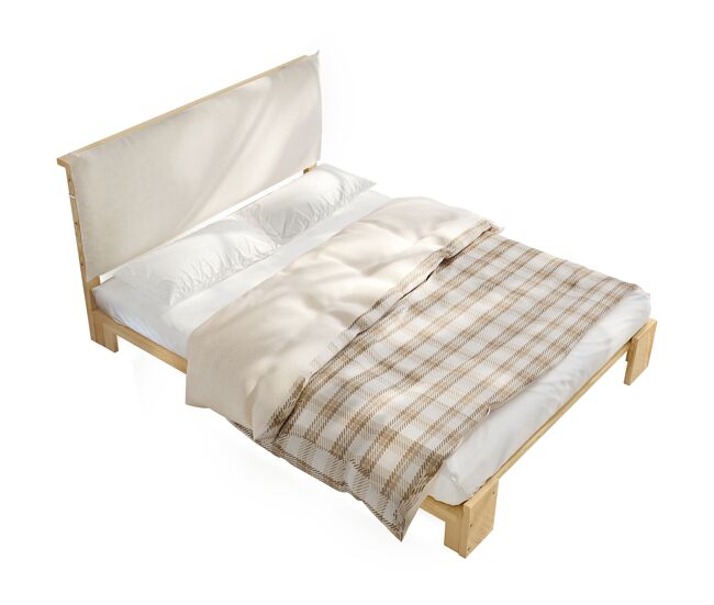 Cama juvenil,cama de casal de madeira maciça 140x200 cm,natural