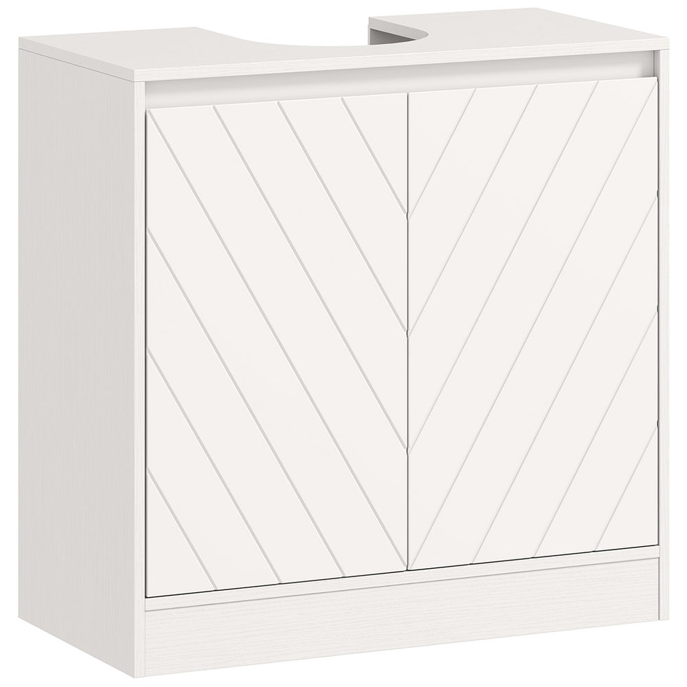 Homcom móvel para lavatório pousar móvel lavatório casa de banho com 2 portas e prateleira ajustável para lavatórios com ou sem pedestal estilo