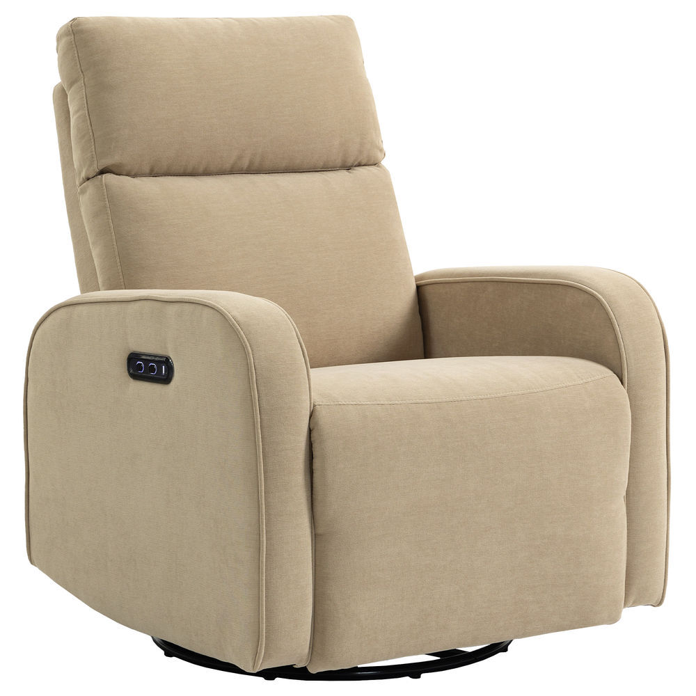 Homcom poltrona relax reclinável elétrica com motor duplo, poltrona de chenille giratória e de balanço com apoio de cabeça ajustável, portas usb e usb