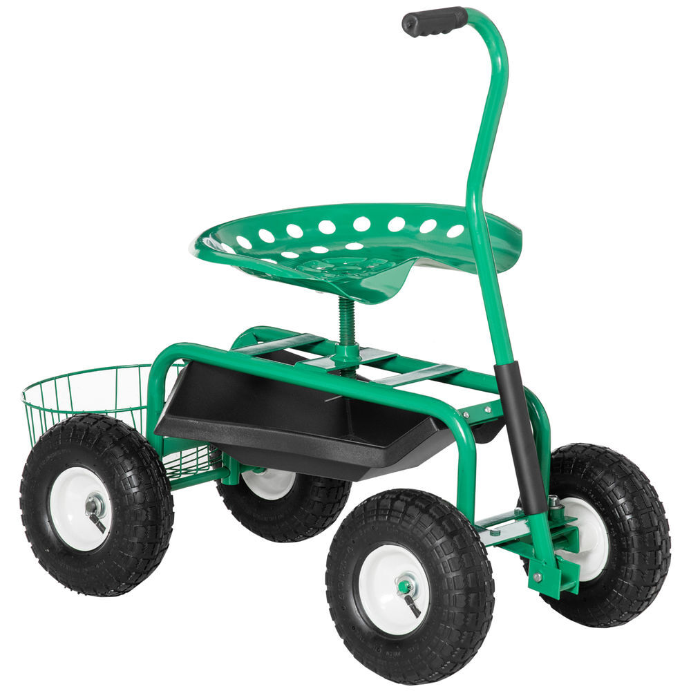 Carrinho de Jardim Metal, PP Outsunny