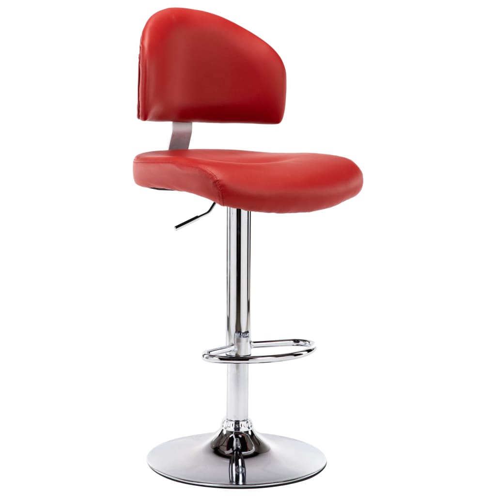 Vidaxl banco de bar couro artificial vermelho tinto