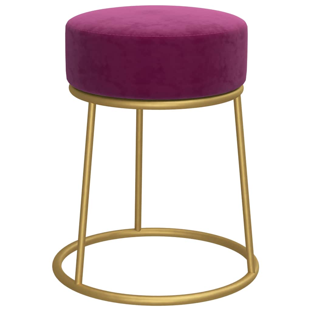 Vidaxl banqueta redonda veludo roxo