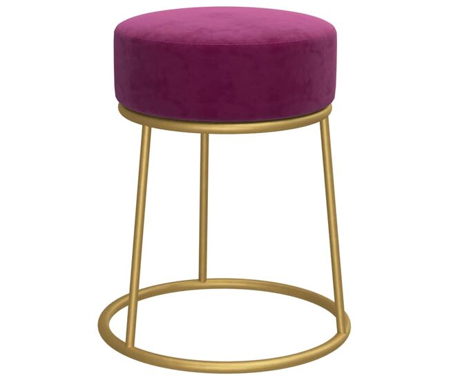 Vidaxl banqueta redonda veludo roxo